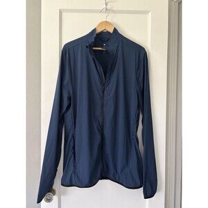 American Tall Mens M/T Navy Stretch Windbreaker Jacket Lightweight Full Zip